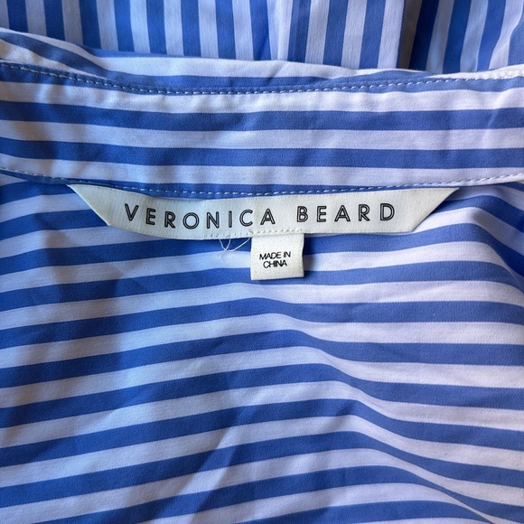 VERONICA BEARD | Striped Assymetrical Button Down Top - Picture 5 of 12